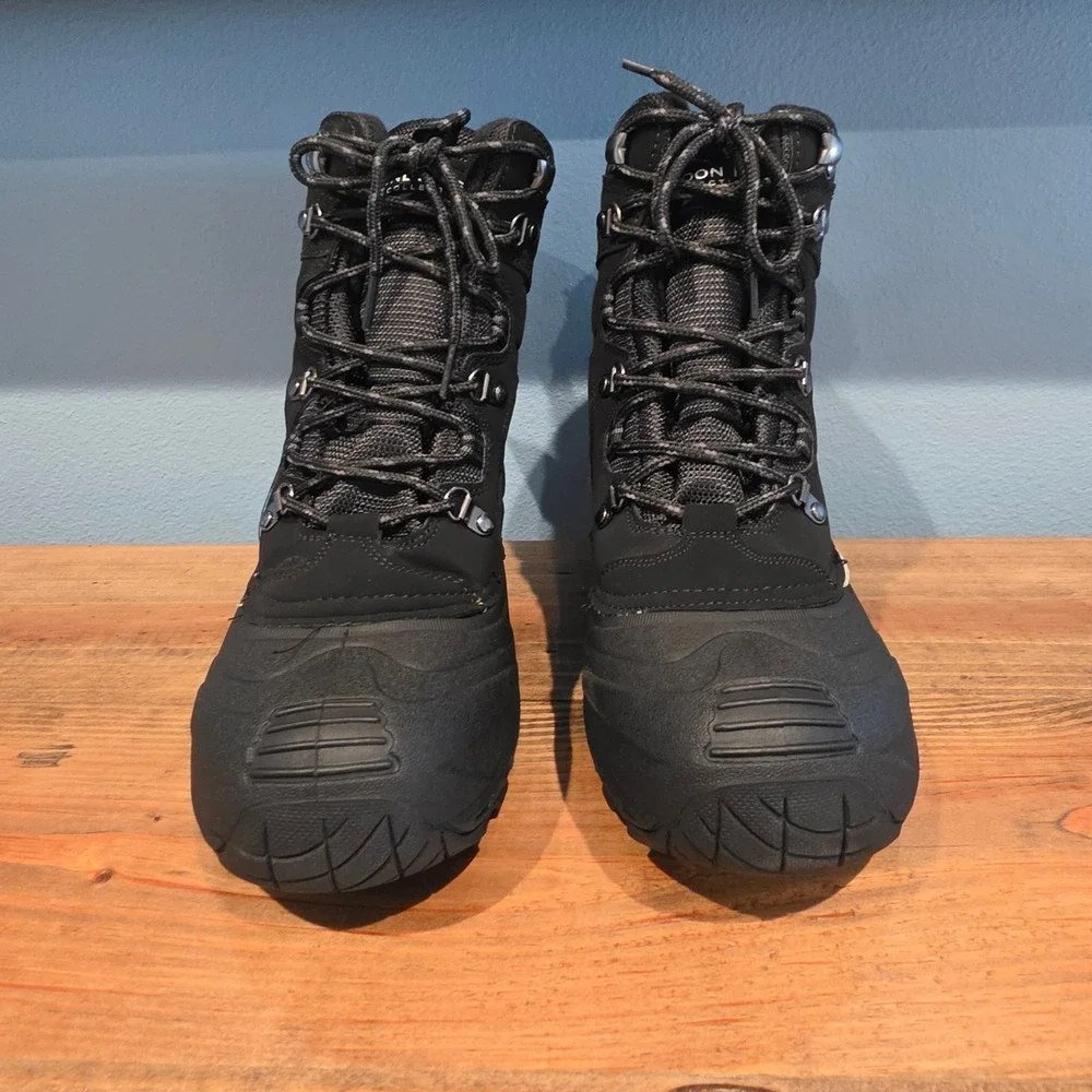 London Fog Mens Breckenridge Winter Boots Black Insulated Waterproof 8M CL30322M